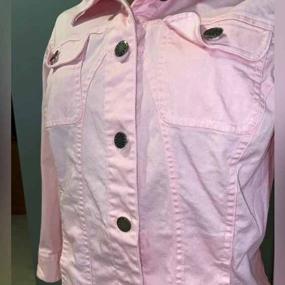 VINTAGE PINK CHRISTOPHER & BANKS WOMENS BUTTON UP - Picture 5 of 7